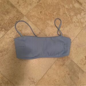 Light Blue Ribbed Bikini Top